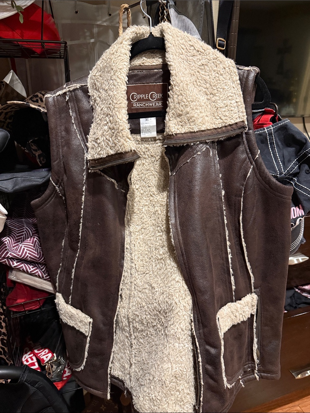 Cripple Creek Ranchwear Women's Brown Shearling Vest